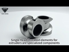 Elemen Ekstruder Sekrup Kembar Tunggal yang tahan aus ISO9001 Untuk Produksi Kosmetik